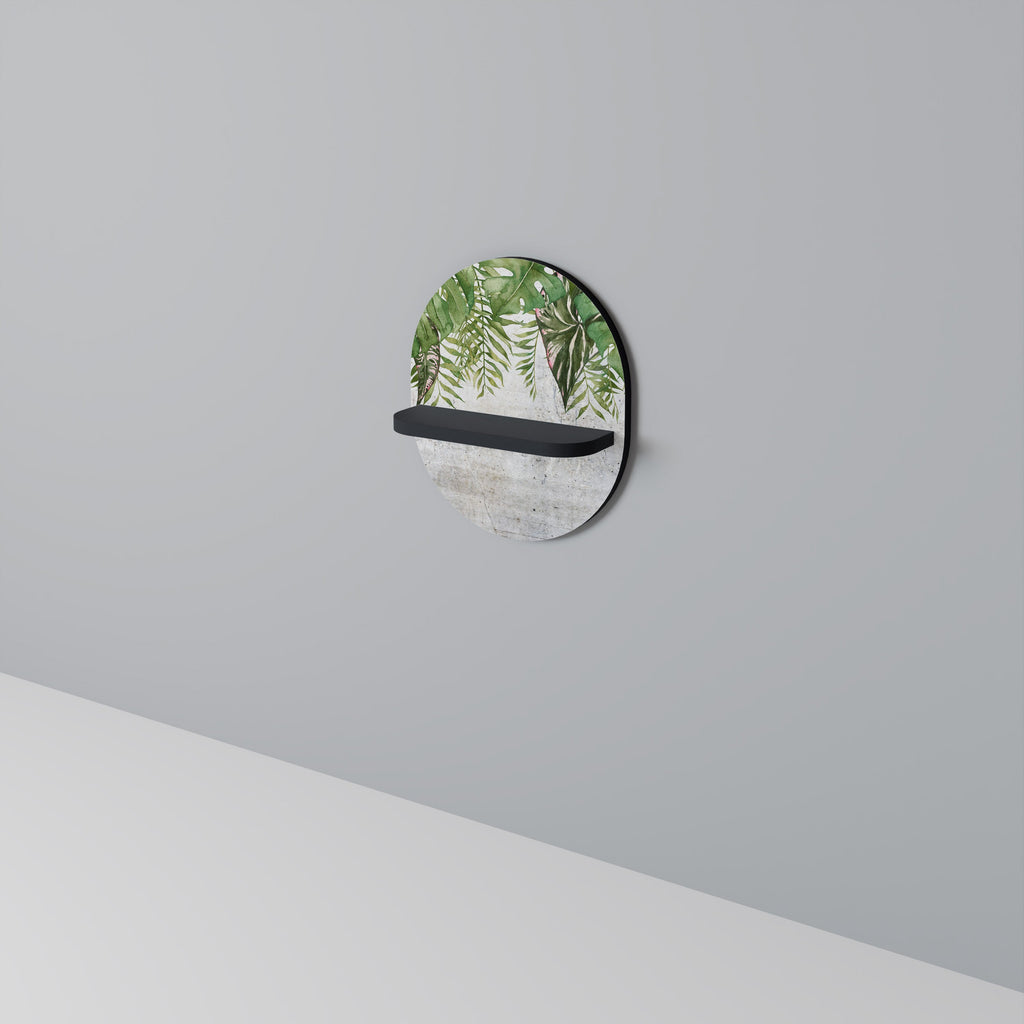 URBAN TROPICS Oval Art Shelf In Black Finish