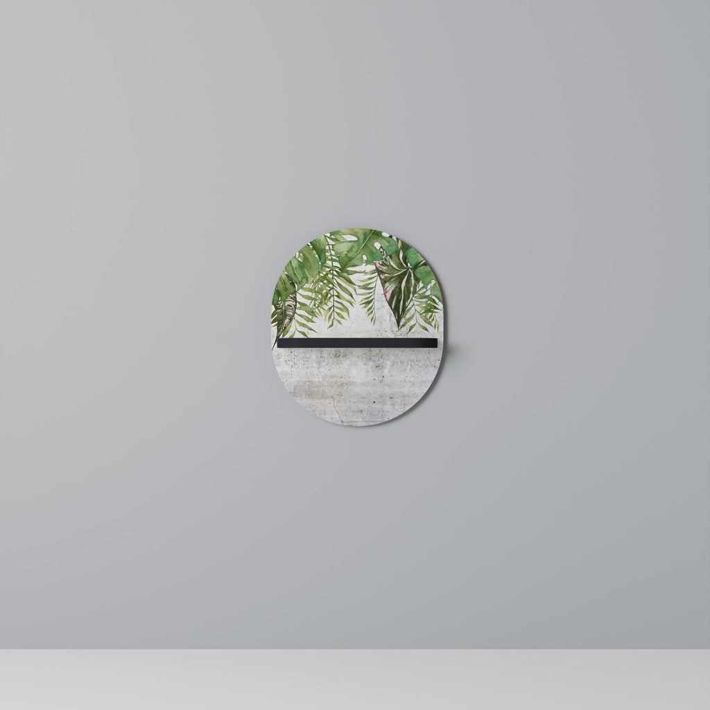 URBAN TROPICS Oval Art Shelf In Black Finish