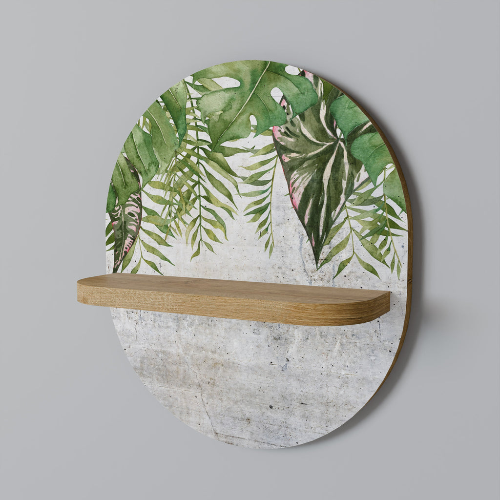 URBAN TROPICS Ovales Kunstregal in Eichenoptik