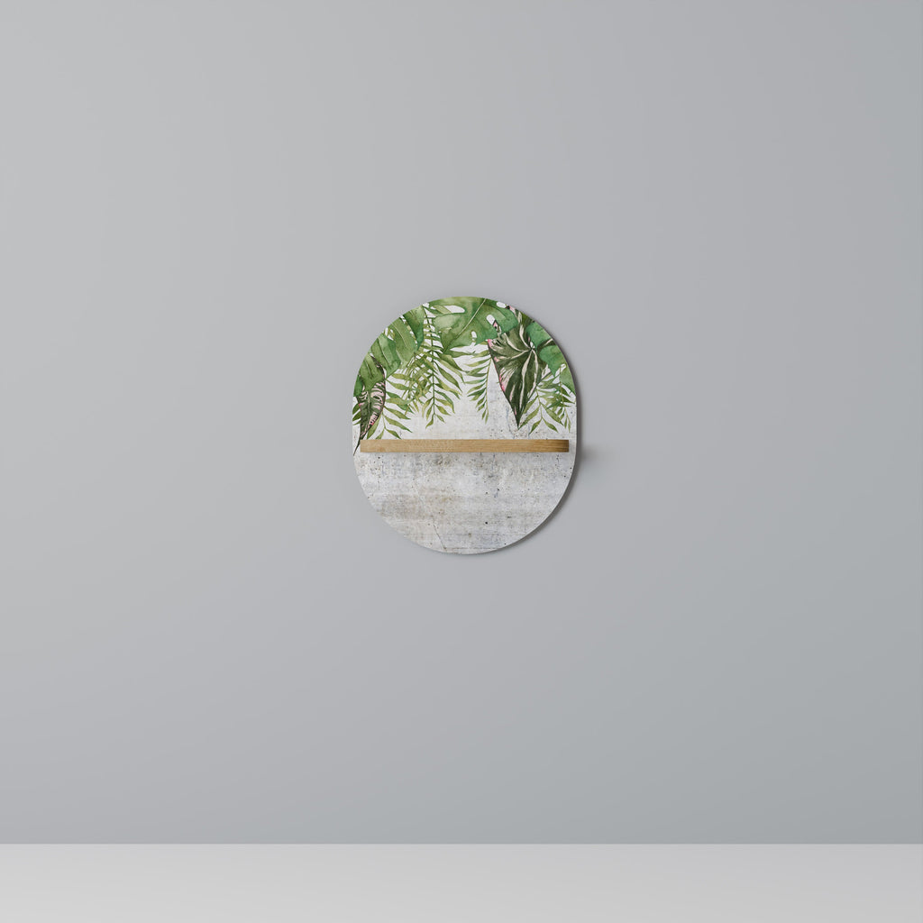 URBAN TROPICS Ovales Kunstregal in Eichenoptik