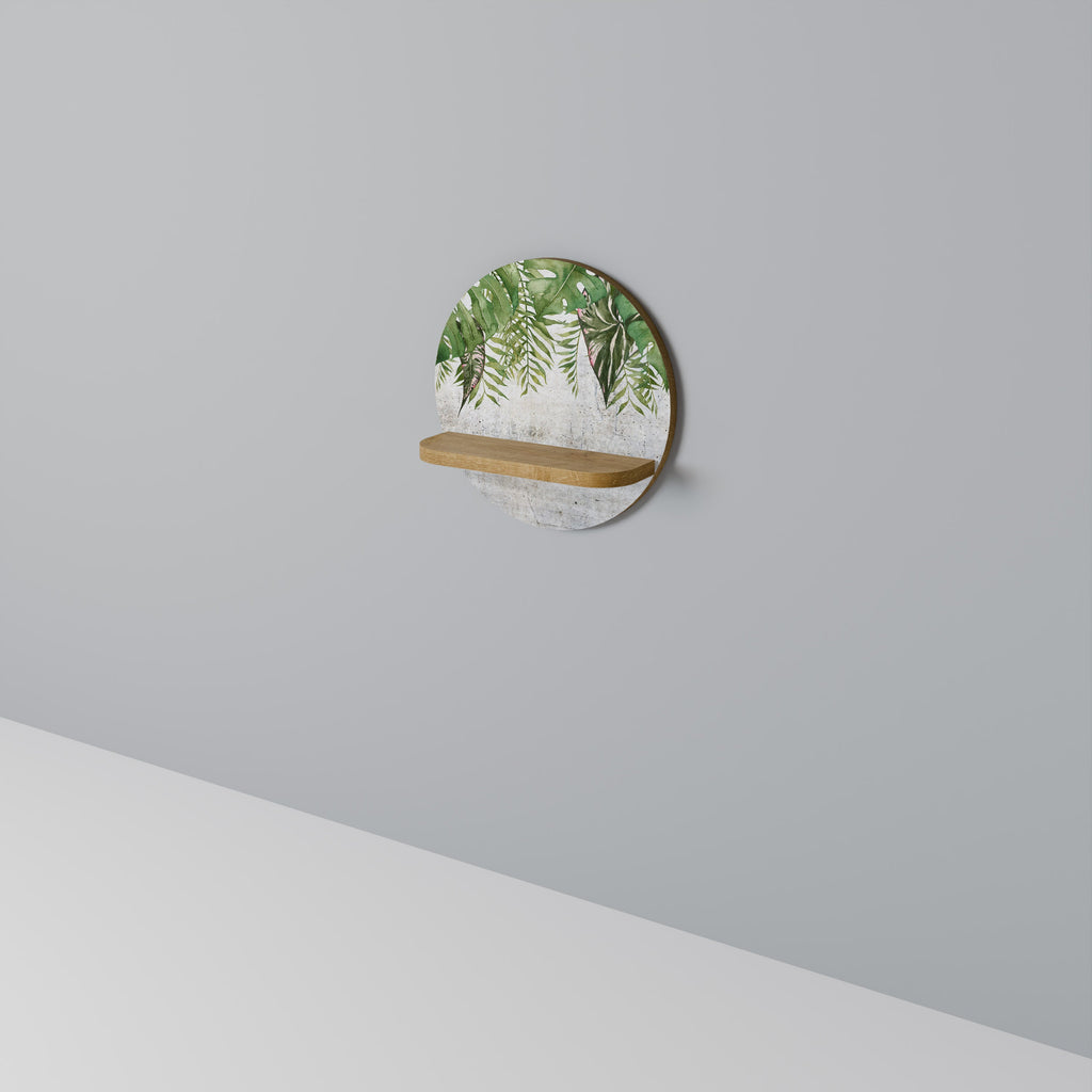 URBAN TROPICS Rundes Kunstregal in Eiche-Optik