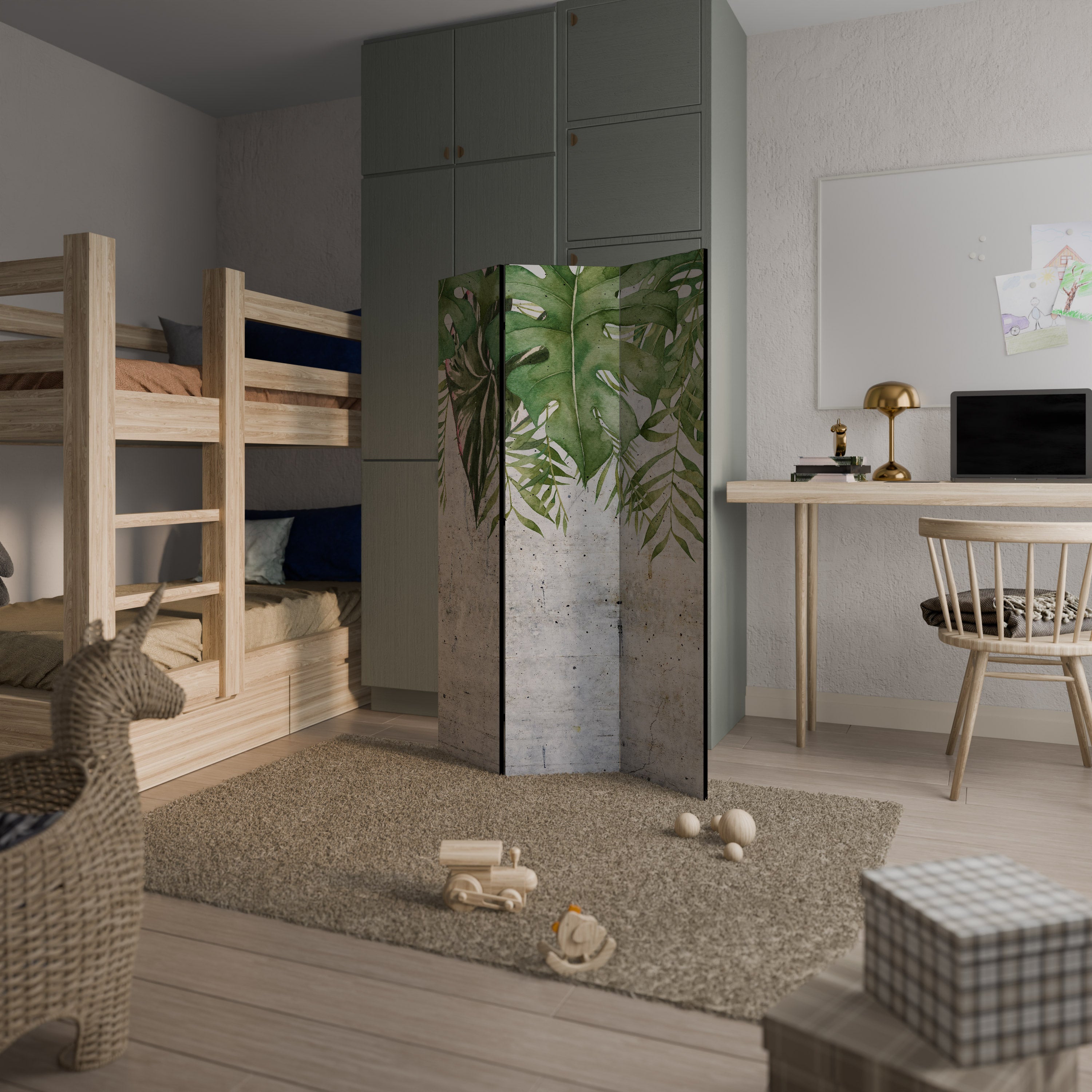 URBAN TROPICS Dekorativer 3-teiliger Raumteiler