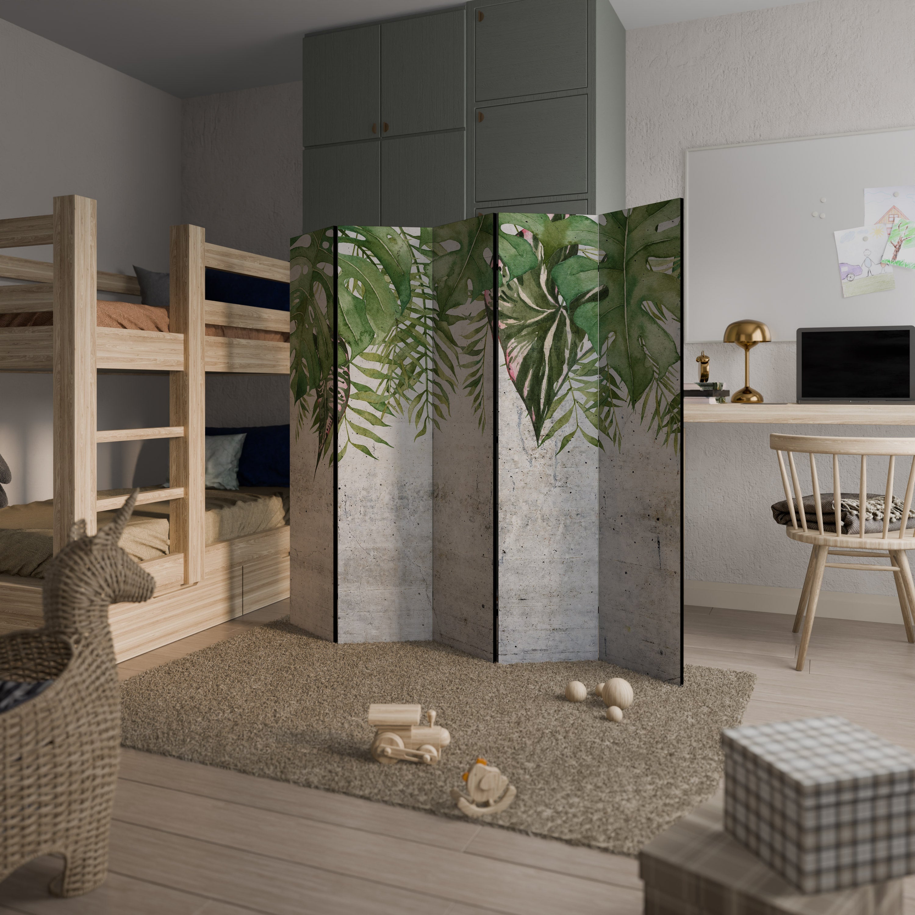 URBAN TROPICS Dekorativer 5-teiliger Raumteiler