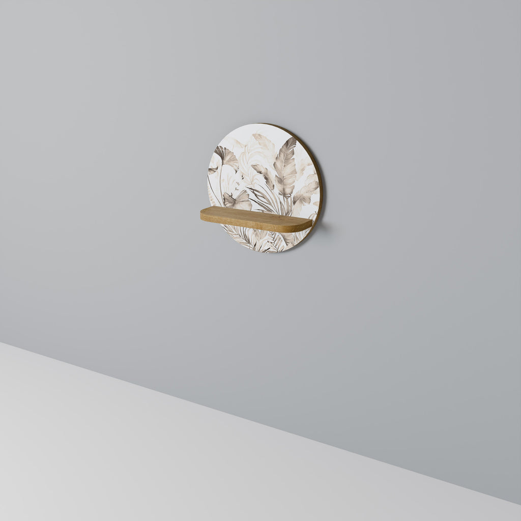 WILD TENDERNESS Rundes Kunstregal in Eiche-Optik