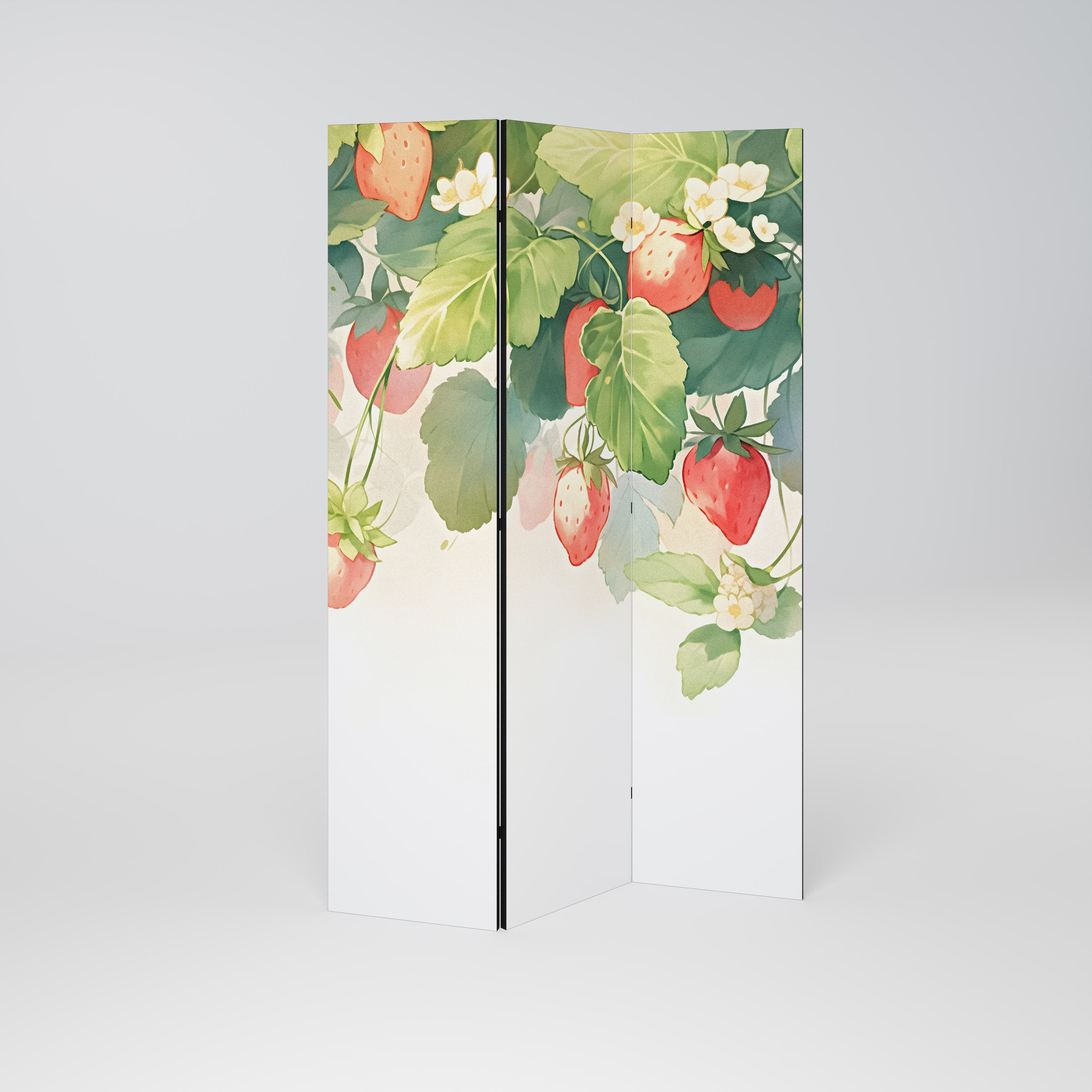 STRAWBERRY DREAMSCAPE Dekorativer 3-teiliger Raumteiler