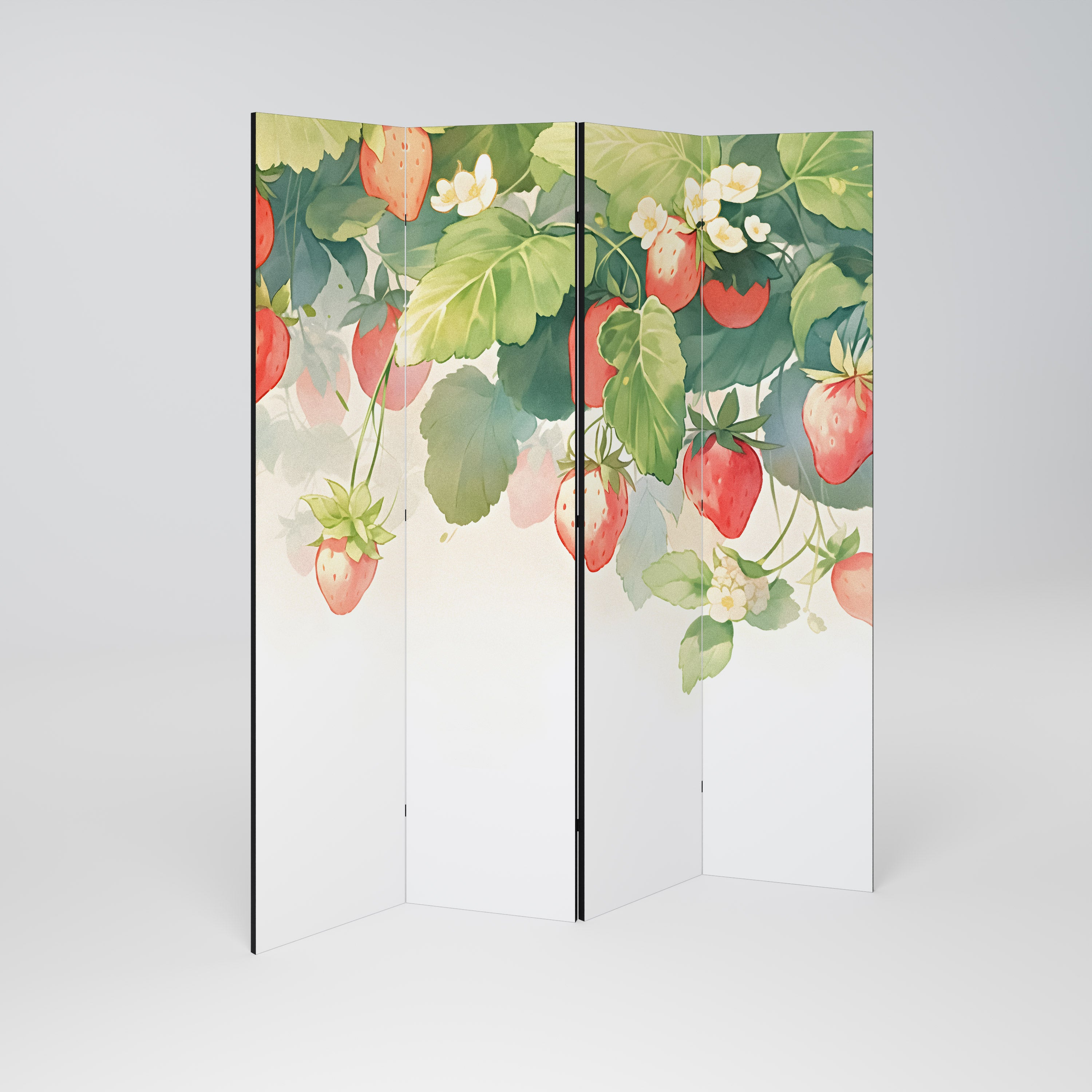 STRAWBERRY DREAMSCAPE 4-teiliger Paravent