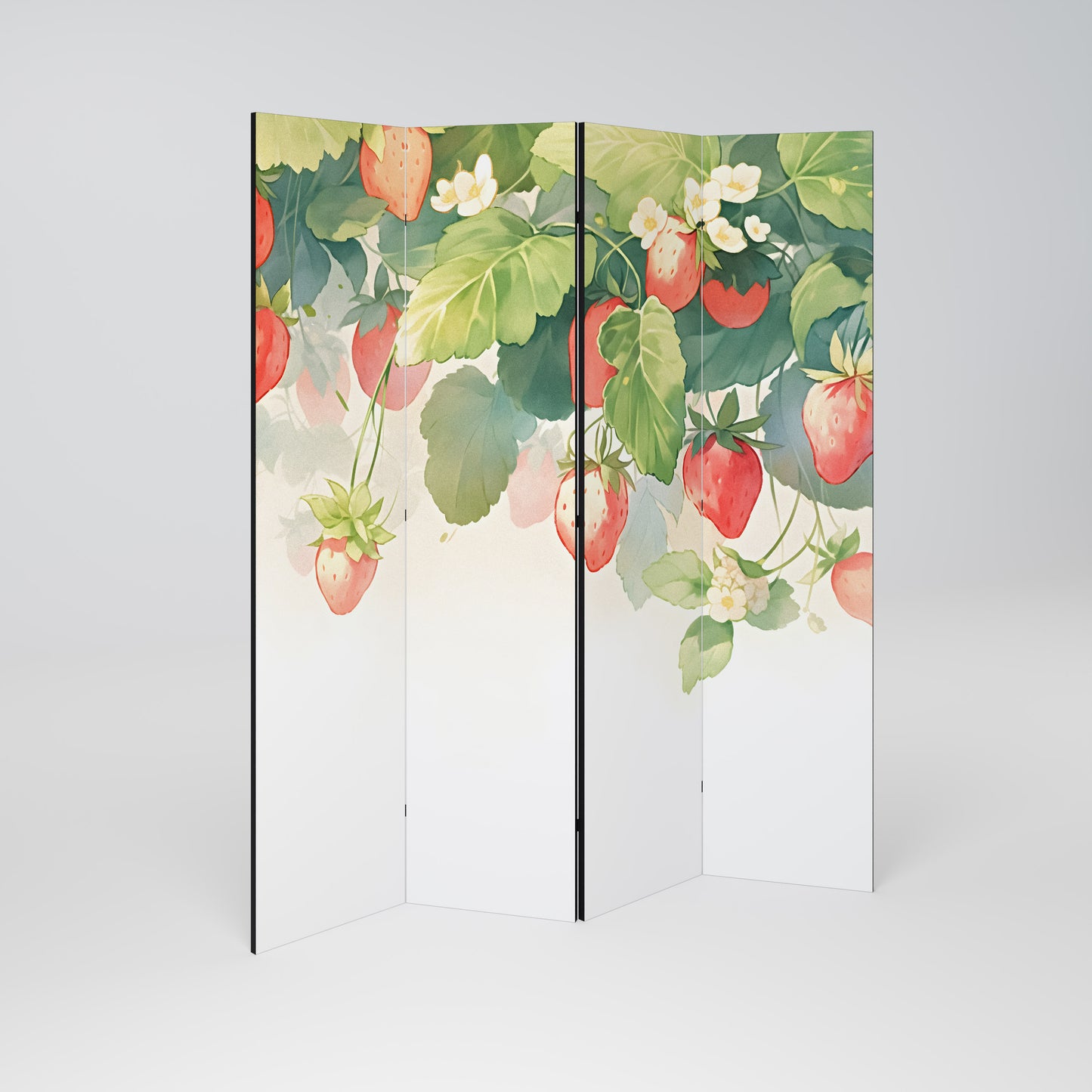 STRAWBERRY DREAMSCAPE 4-teiliger Paravent