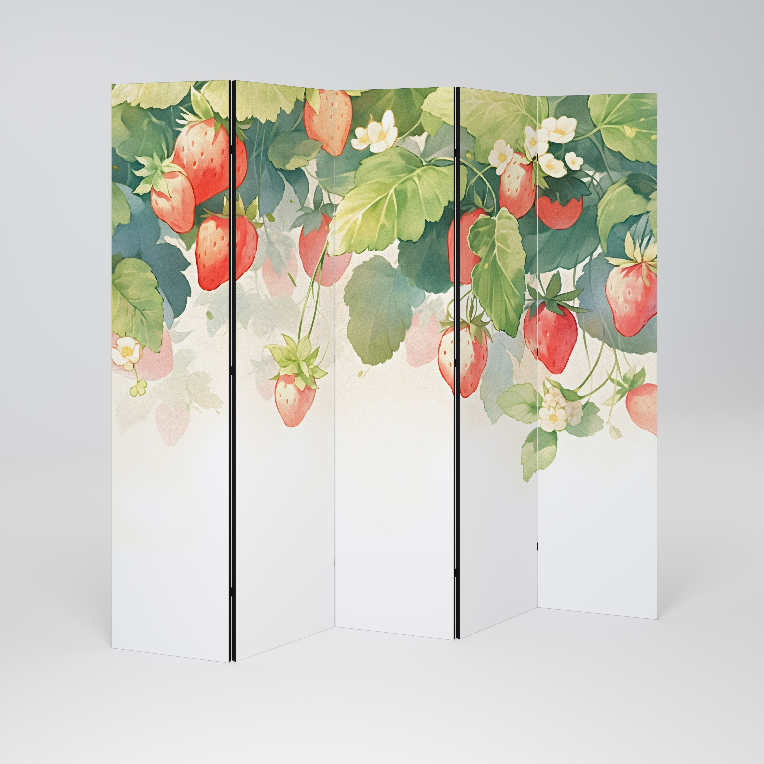 STRAWBERRY DREAMSCAPE Dekorativer 5-teiliger Raumteiler