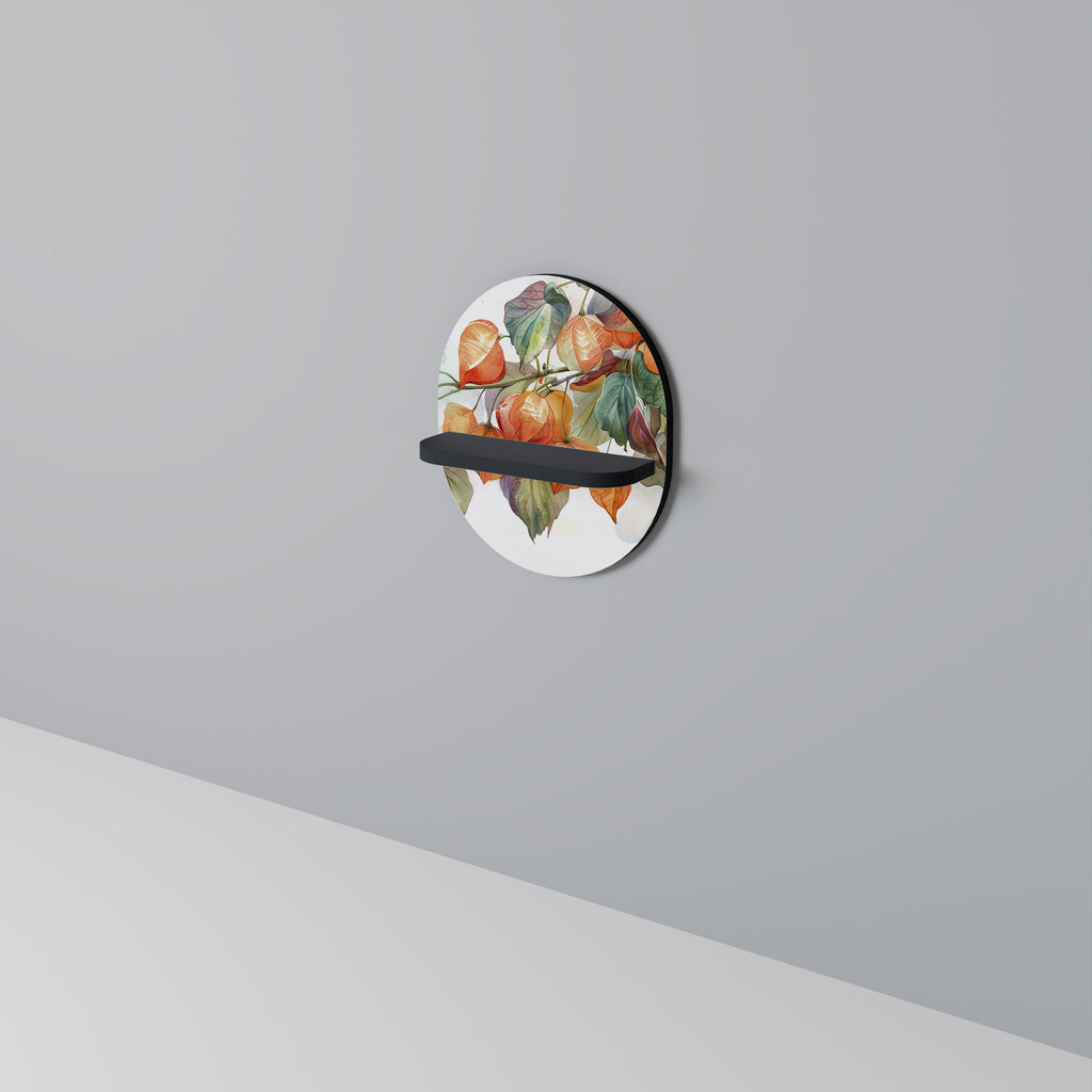 FLEETING DAYS Oval Art Shelf In Black Finish