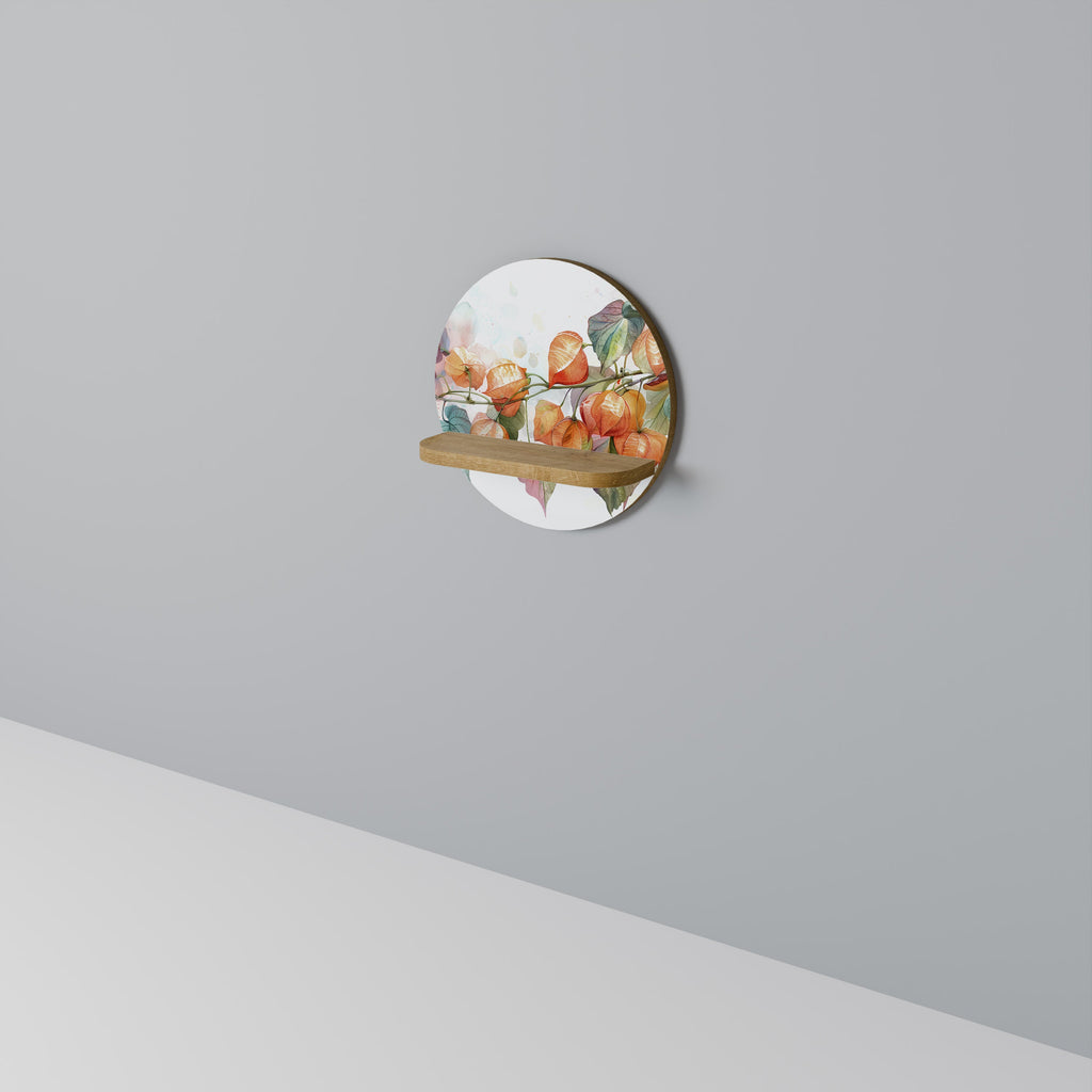 FLEETING DAYS Rundes Kunstregal in Eiche-Optik