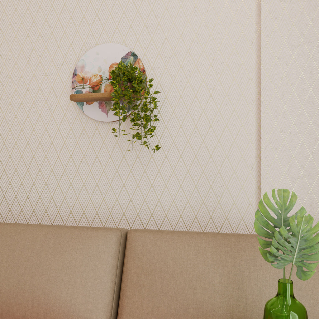 FLEETING DAYS Rundes Kunstregal in Eiche-Optik