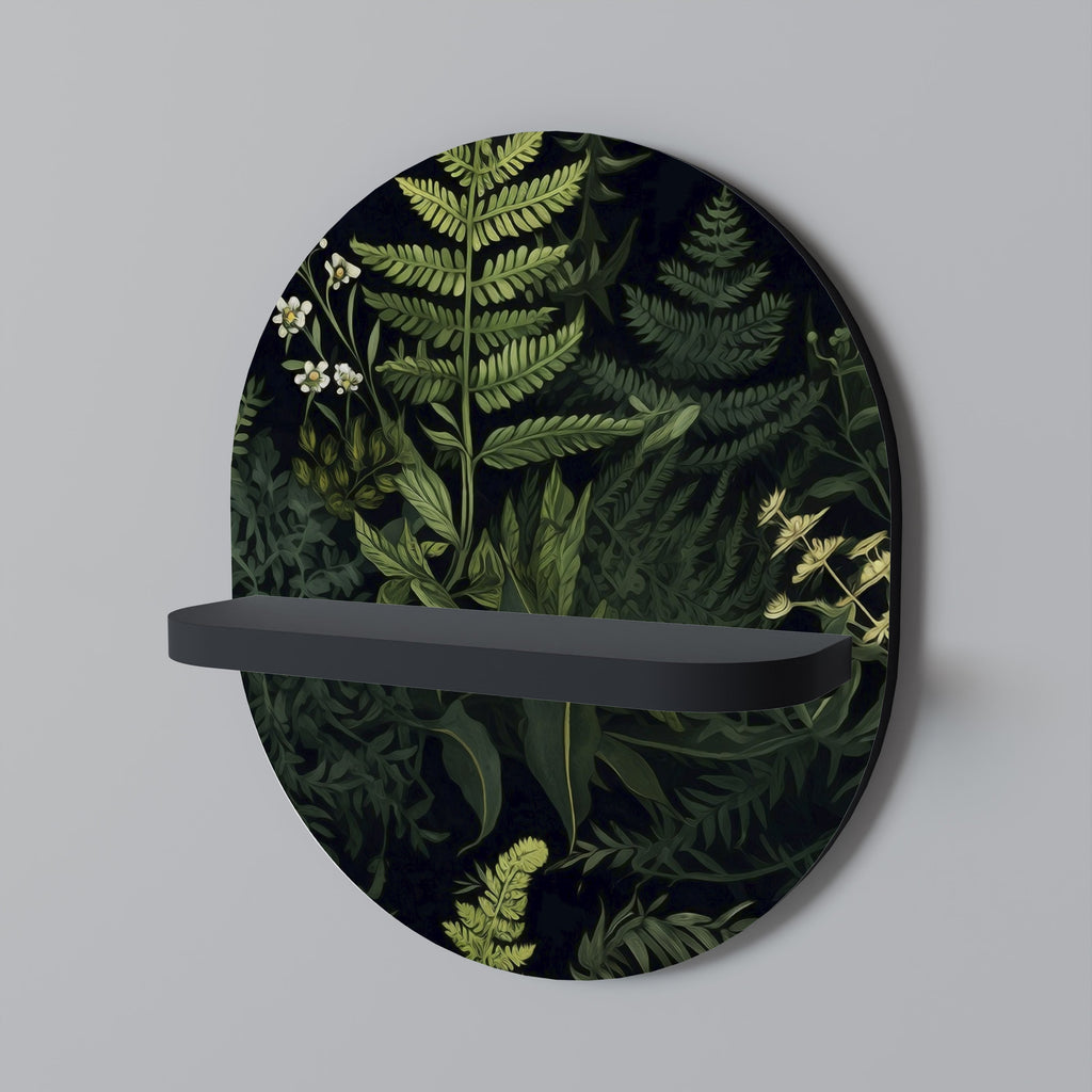 FOREST WONDERS Oval Art Shelf In Black Finish
