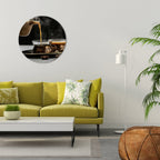 STEAMING SIPS OF SERENITY Runde Wanddekoration Ø 69 cm