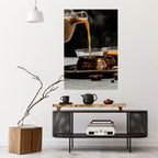 STEAMING SIPS OF SERENITY Selbstklebendes Poster - Hochformat