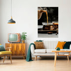 STEAMING SIPS OF SERENITY Selbstklebendes Poster - Hochformat