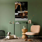 STEAMING SIPS OF SERENITY Selbstklebendes Poster - Hochformat