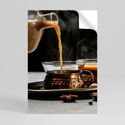 STEAMING SIPS OF SERENITY Peel and Stick Vertical Poster
