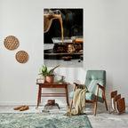 STEAMING SIPS OF SERENITY Selbstklebendes Poster - Hochformat