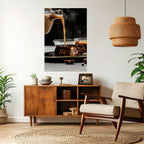 STEAMING SIPS OF SERENITY Selbstklebendes Poster - Hochformat