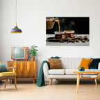 STEAMING SIPS OF SERENITY Selbstklebendes Horizontal-Poster