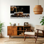 STEAMING SIPS OF SERENITY Selbstklebendes Horizontal-Poster