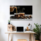 STEAMING SIPS OF SERENITY Selbstklebendes Horizontal-Poster