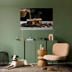 STEAMING SIPS OF SERENITY Selbstklebendes Horizontal-Poster