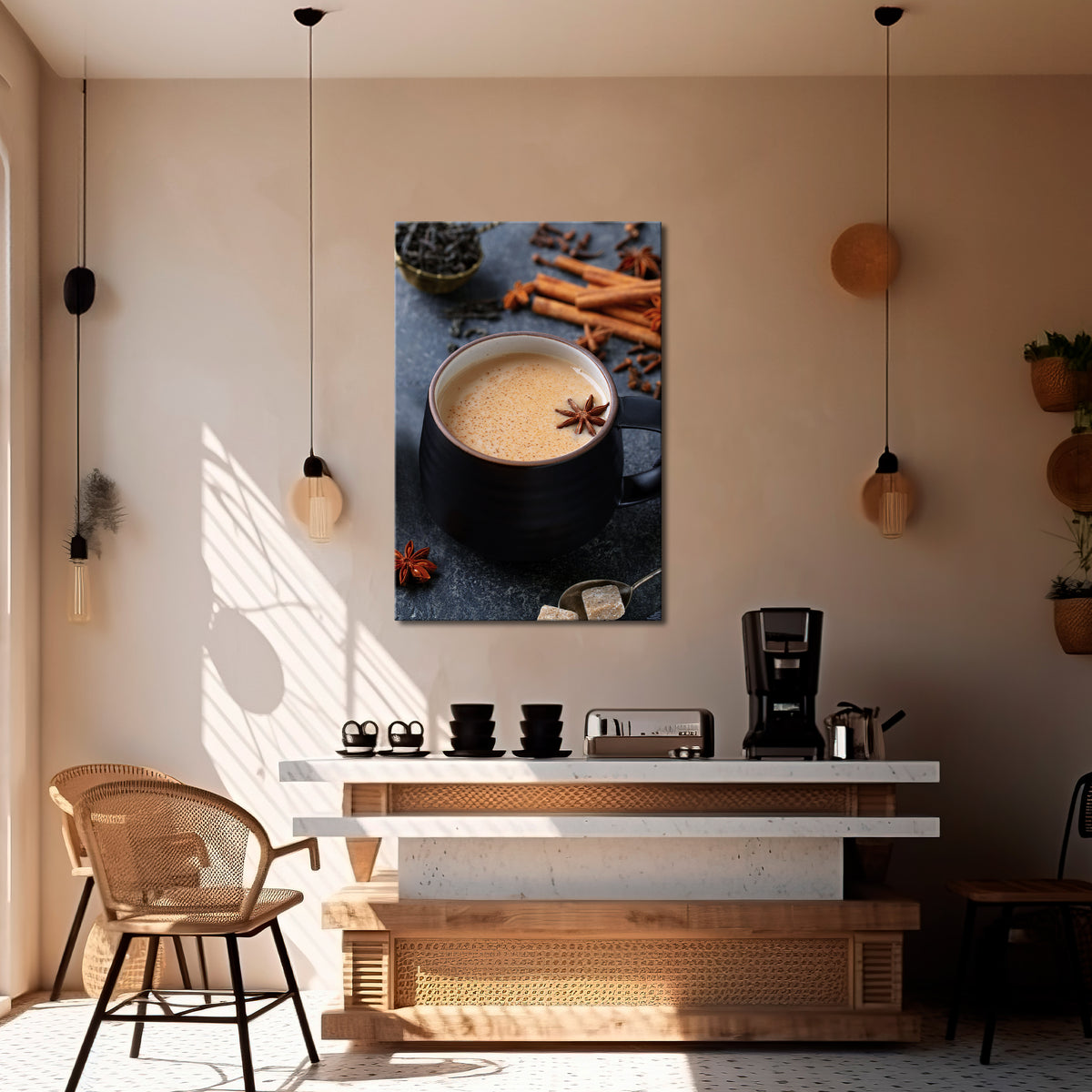 WARMTH IN A CUP Vertical Canvas Print
