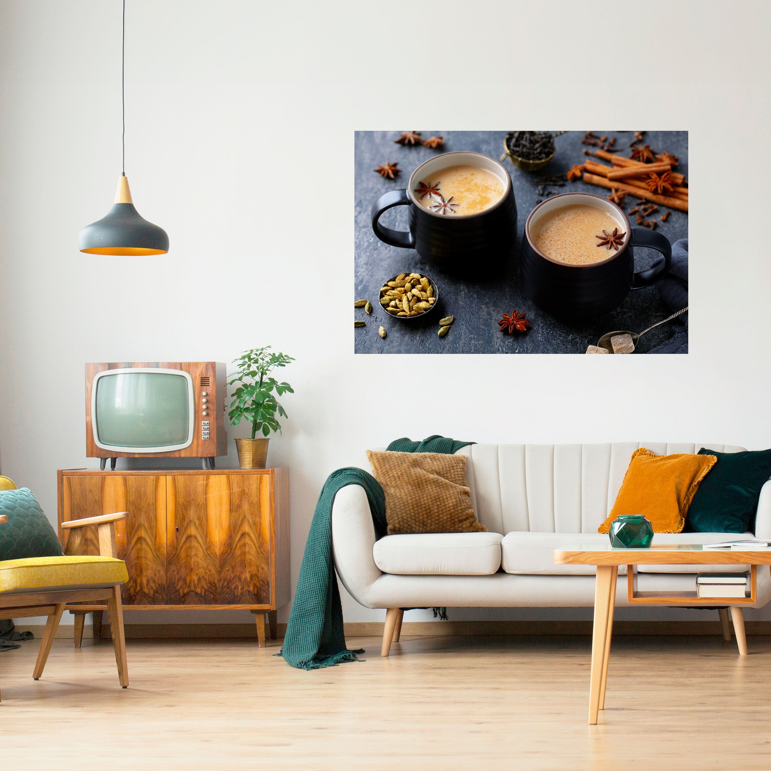 WARMTH IN A CUP Peel and Stick Horizontal Poster