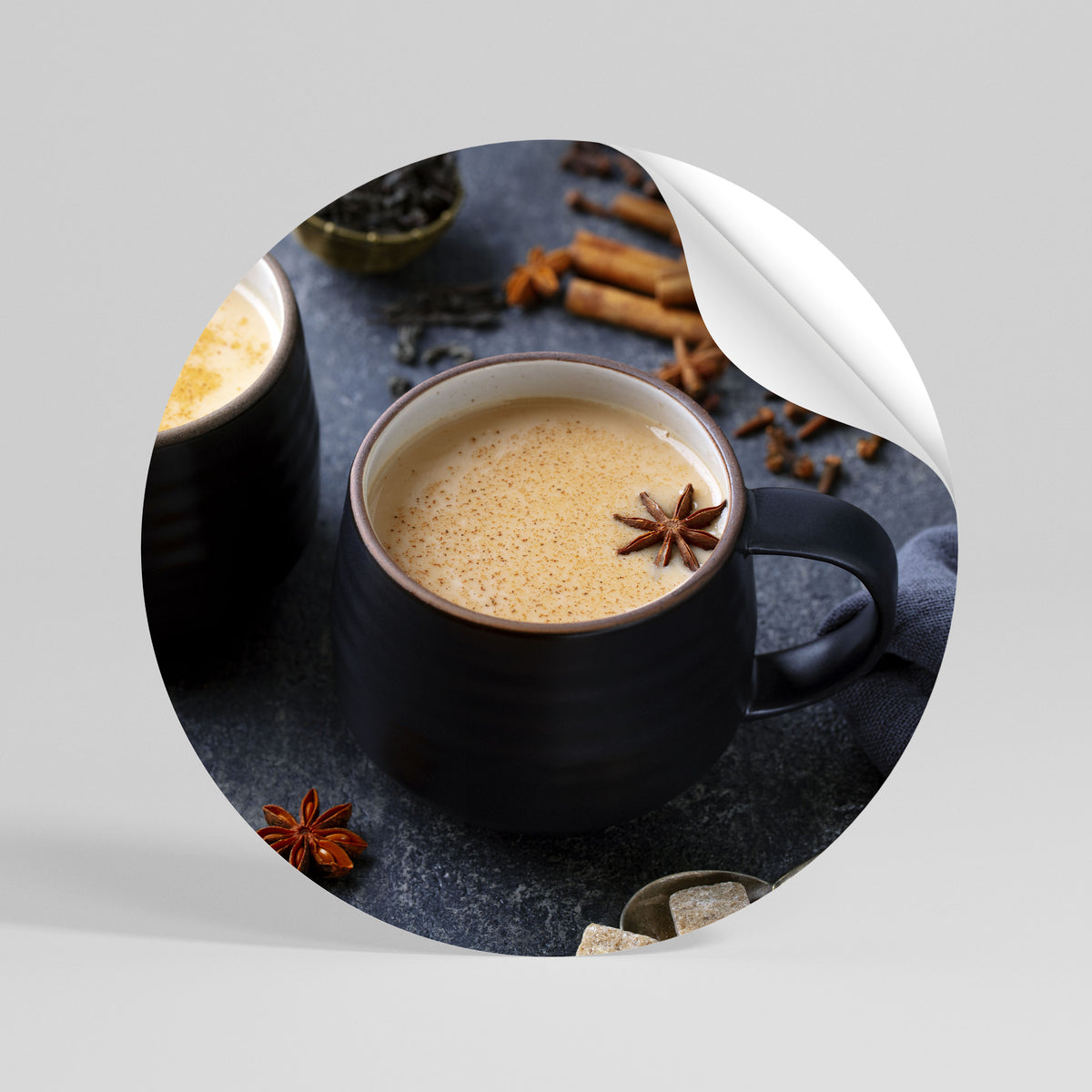 WARMTH IN A CUP Runder Wandsticker zum Abziehen und Aufkleben