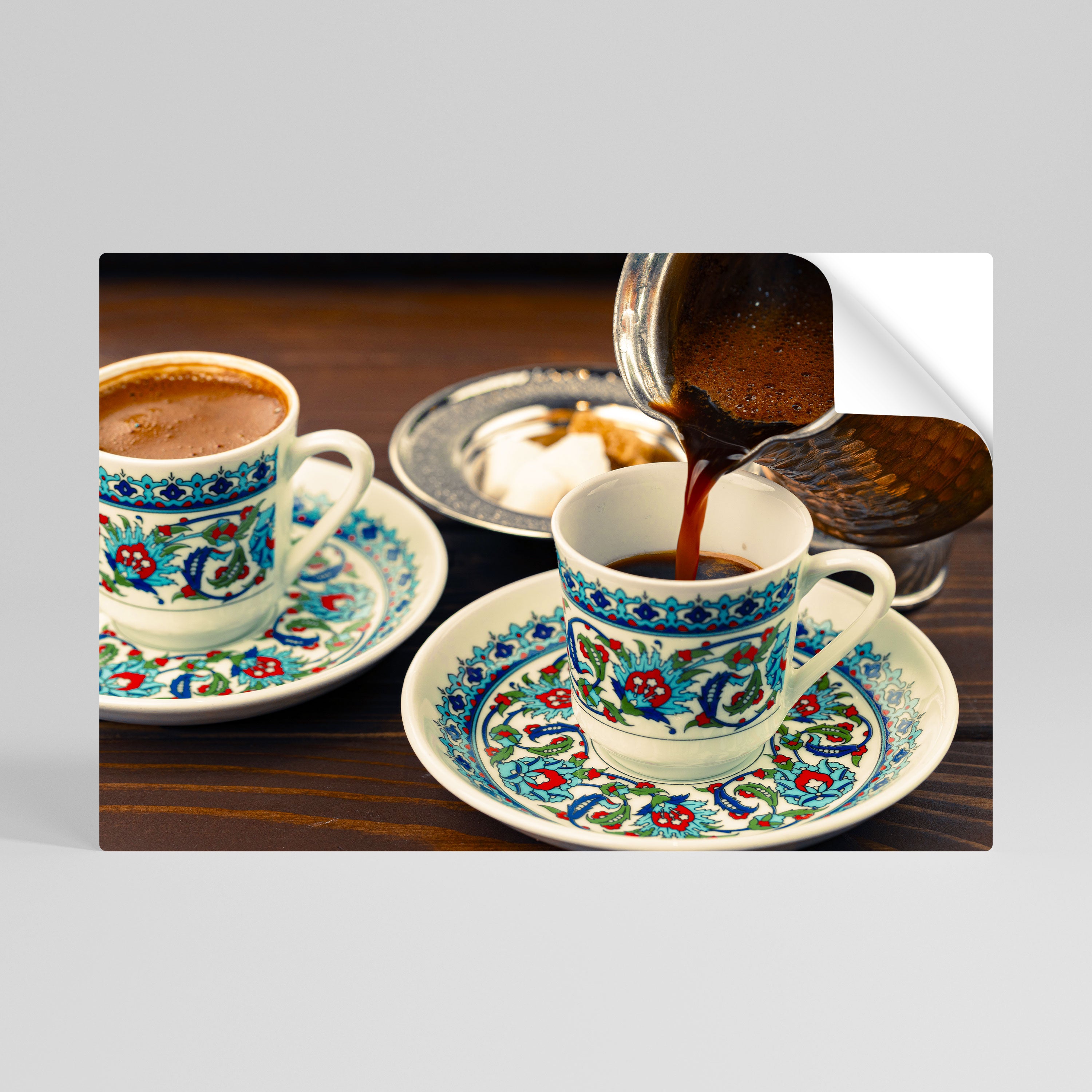 TRADITION IN A CUP Selbstklebendes Horizontal-Poster