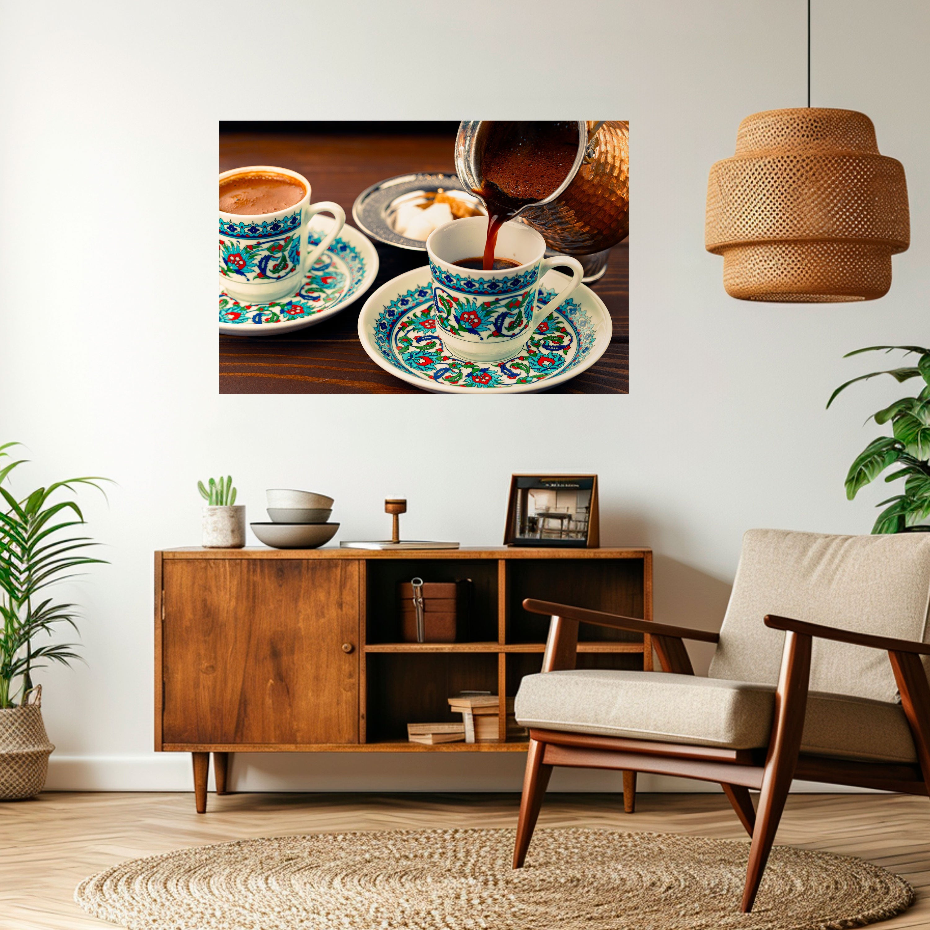 TRADITION IN A CUP Peel and Stick Horizontal Poster