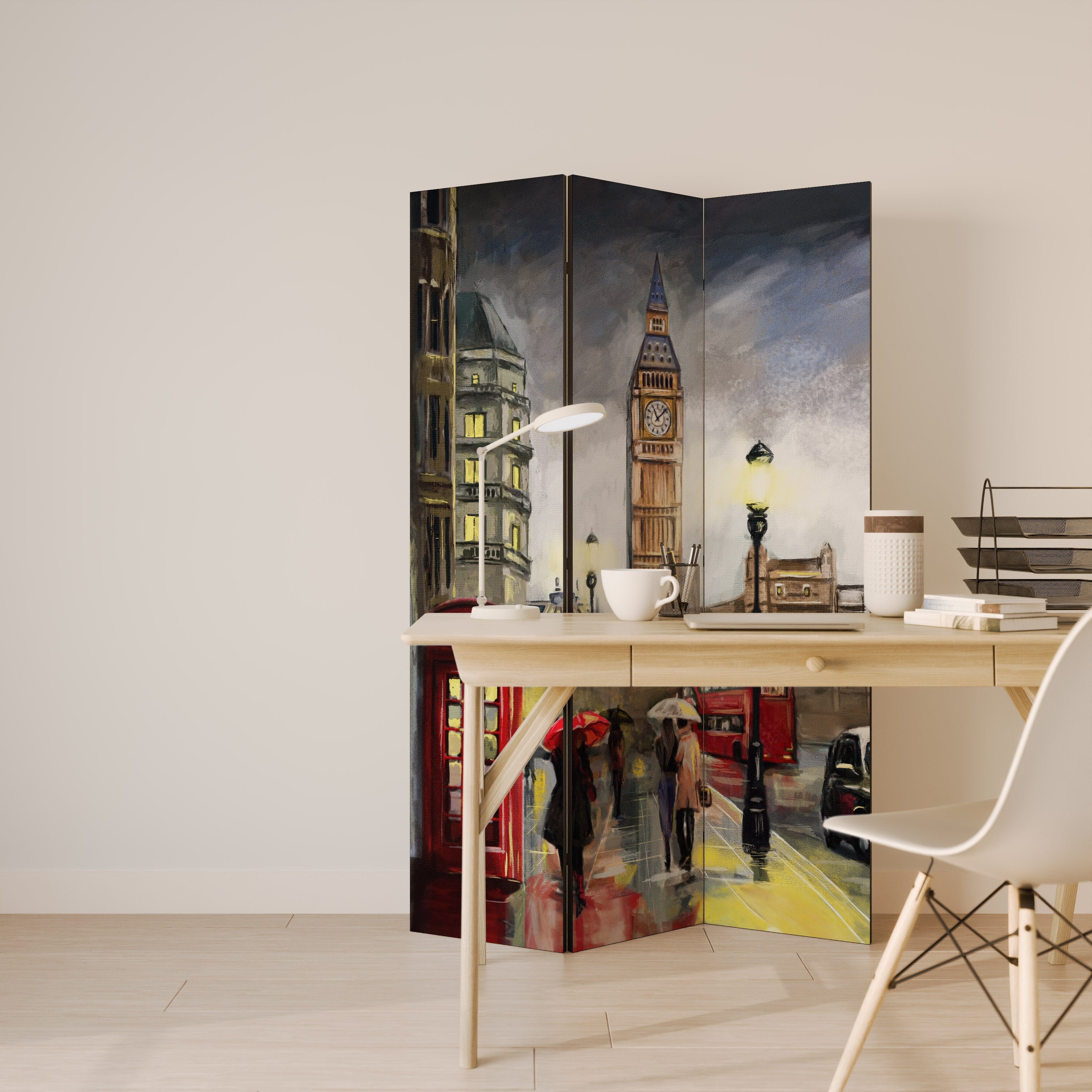 LONDON'S TIMELESS VIBES Dekorativer 3-teiliger Raumteiler