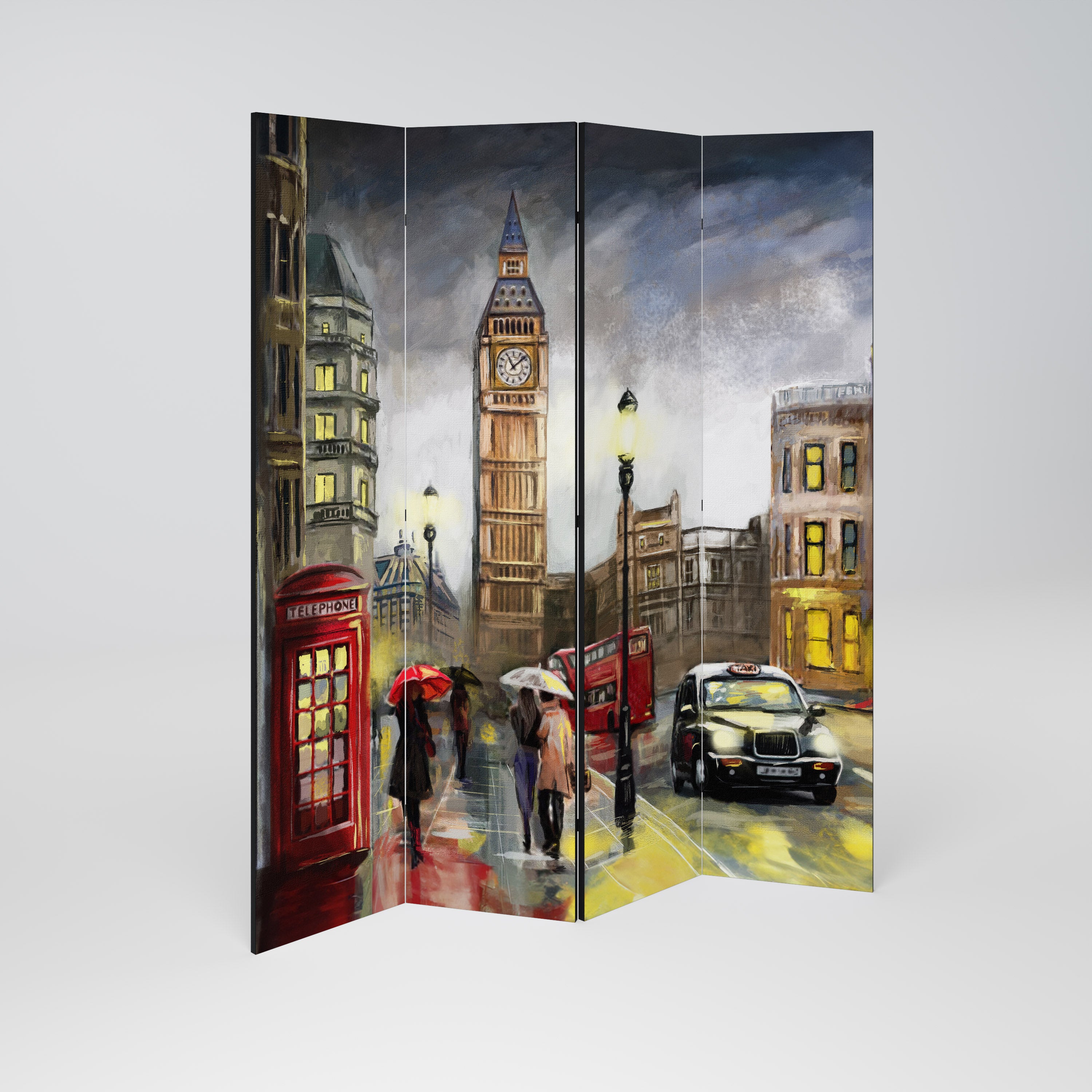 LONDON'S TIMELESS VIBES 4-teiliger Paravent
