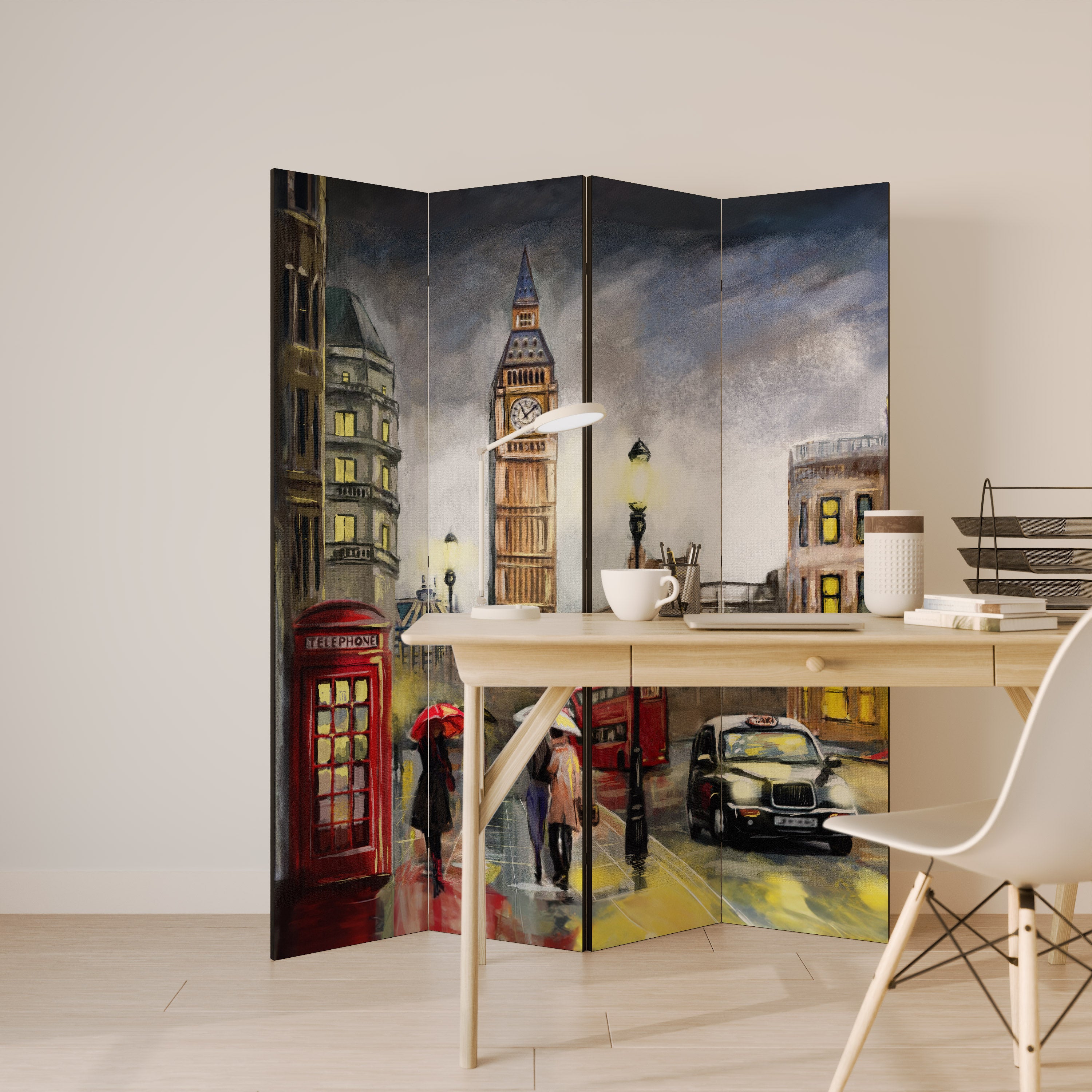 LONDON'S TIMELESS VIBES 4-teiliger Paravent