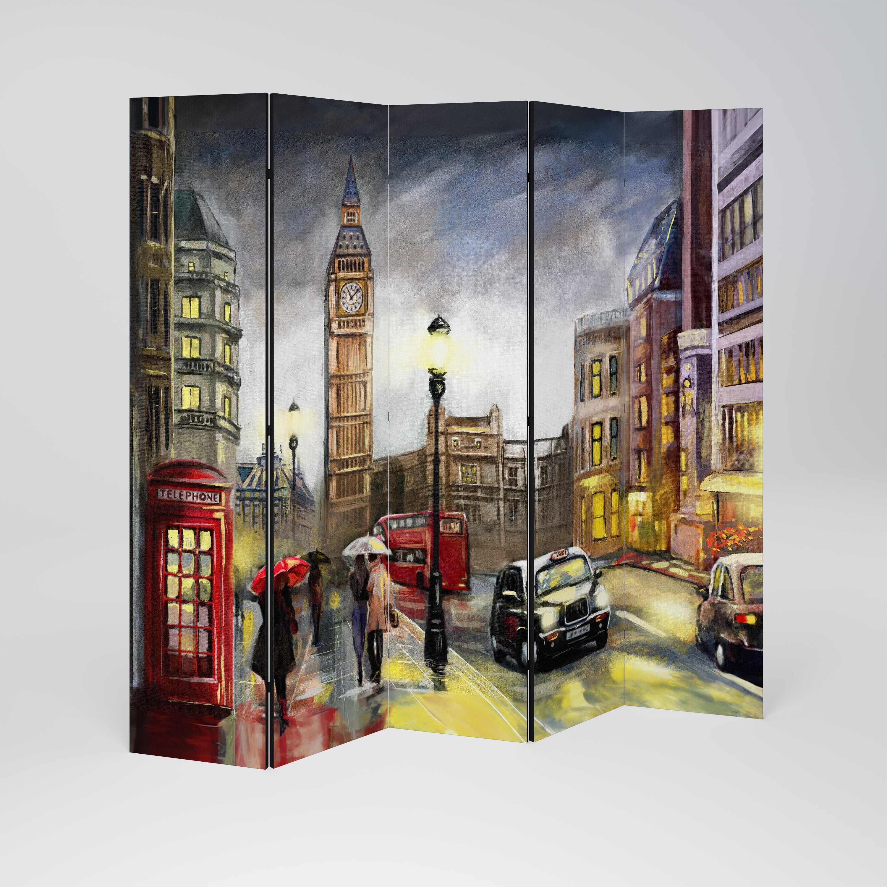 LONDON'S TIMELESS VIBES Dekorativer 5-teiliger Raumteiler