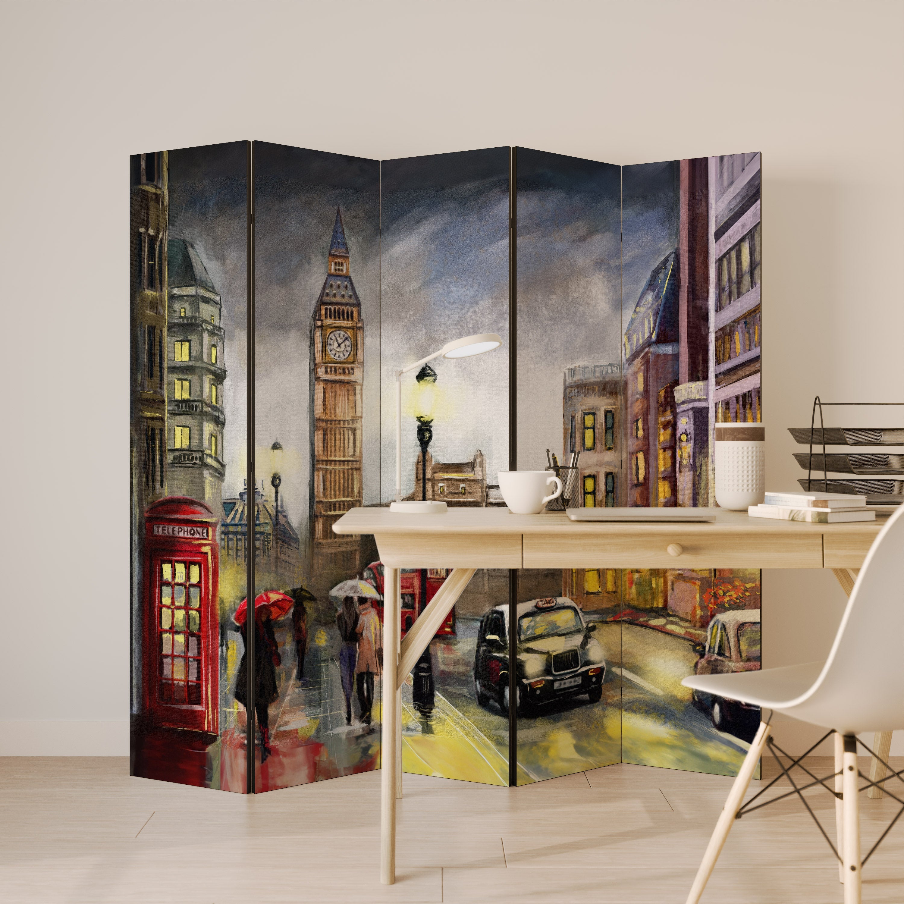 LONDON'S TIMELESS VIBES Dekorativer 5-teiliger Raumteiler