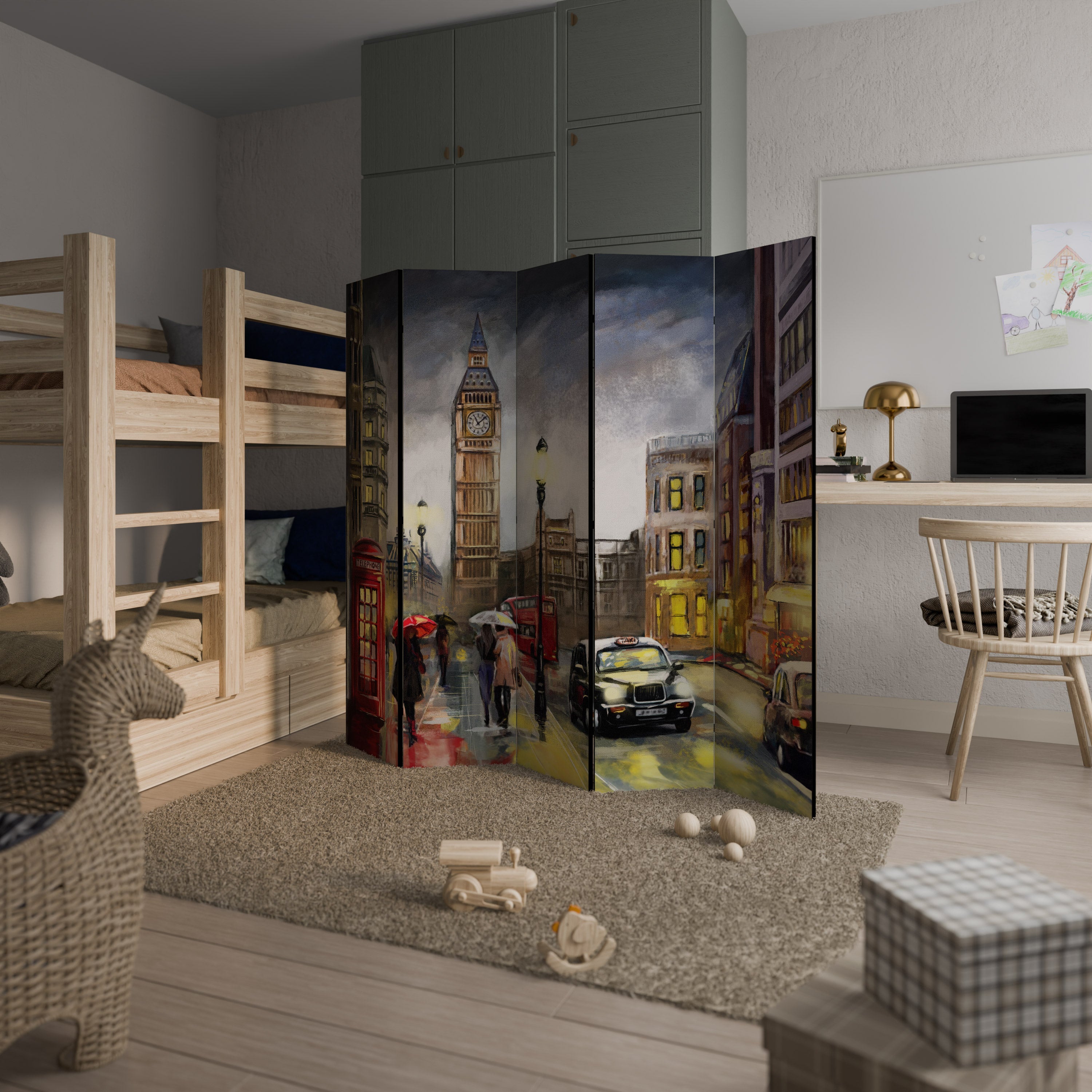 LONDON'S TIMELESS VIBES Dekorativer 5-teiliger Raumteiler