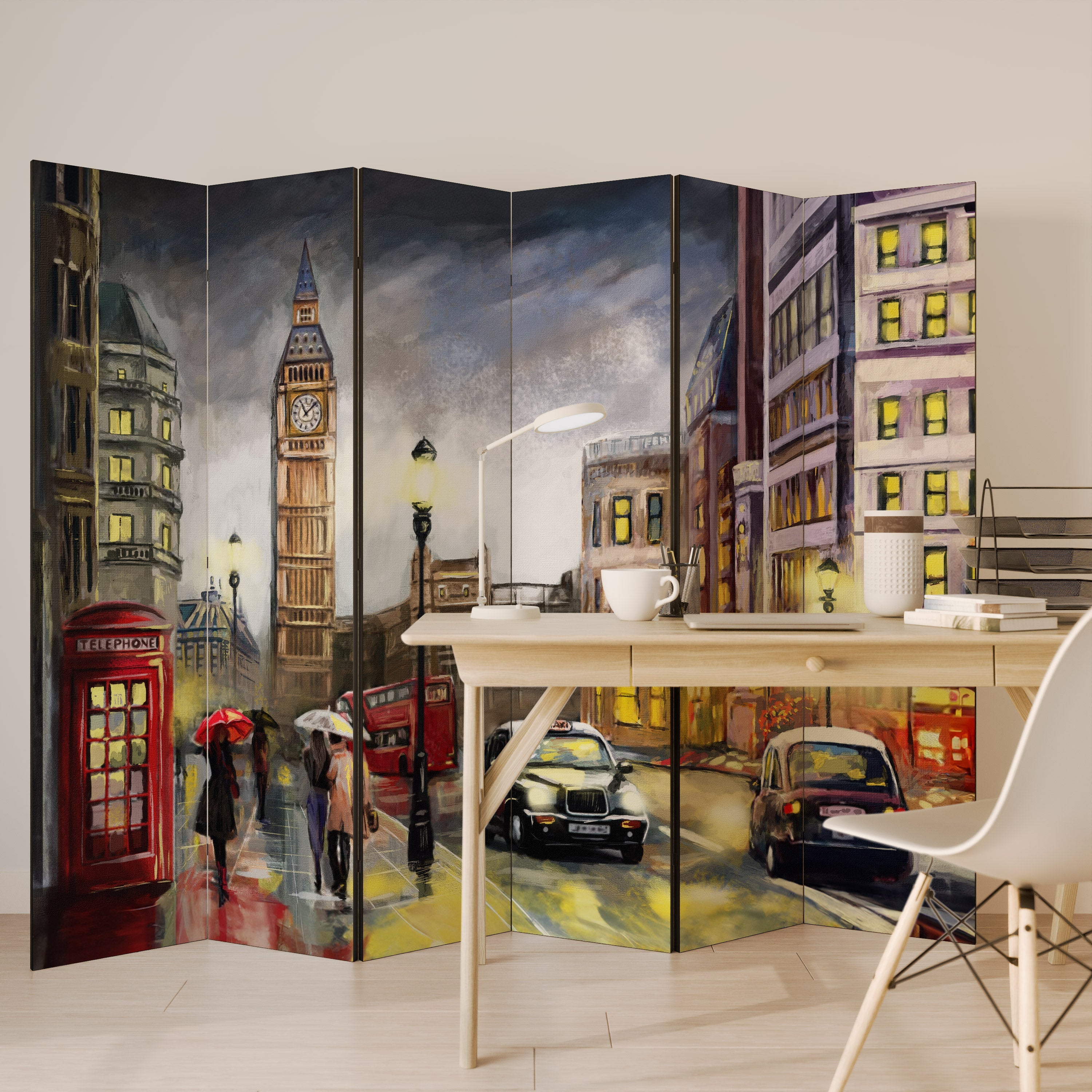 LONDON'S TIMELESS VIBES Dekorativer 6-teiliger Raumteiler