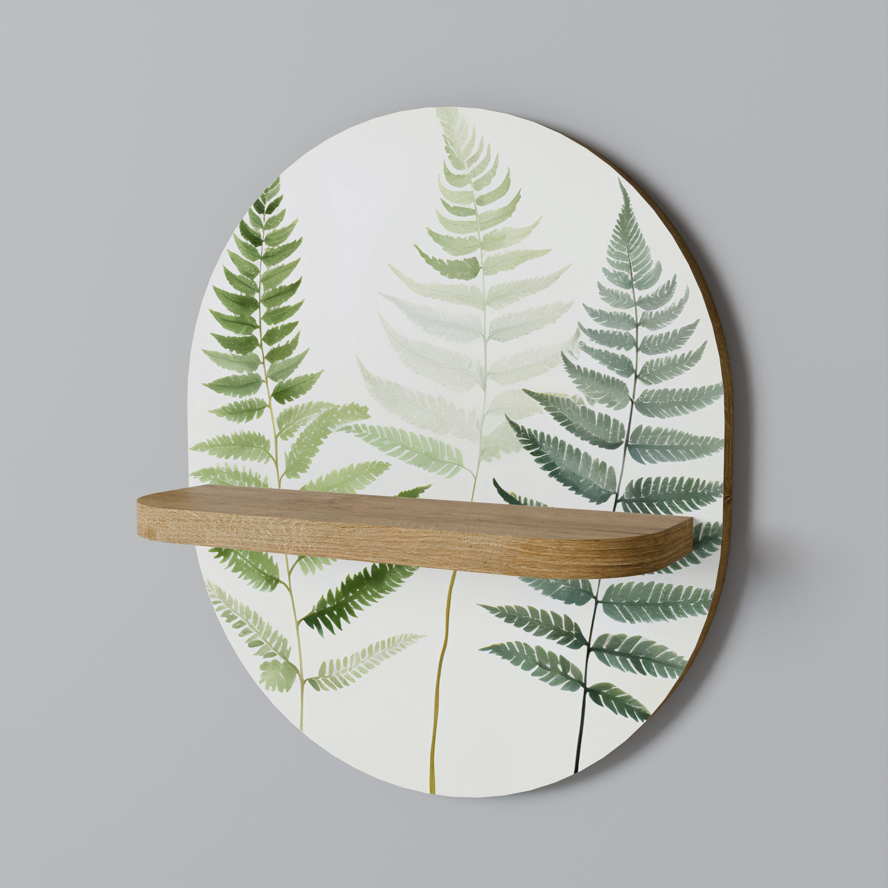 FERN MAJESTY Ovales Kunstregal in Eichenoptik