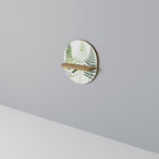 FERN MAJESTY Ovales Kunstregal in Eiche-Optik