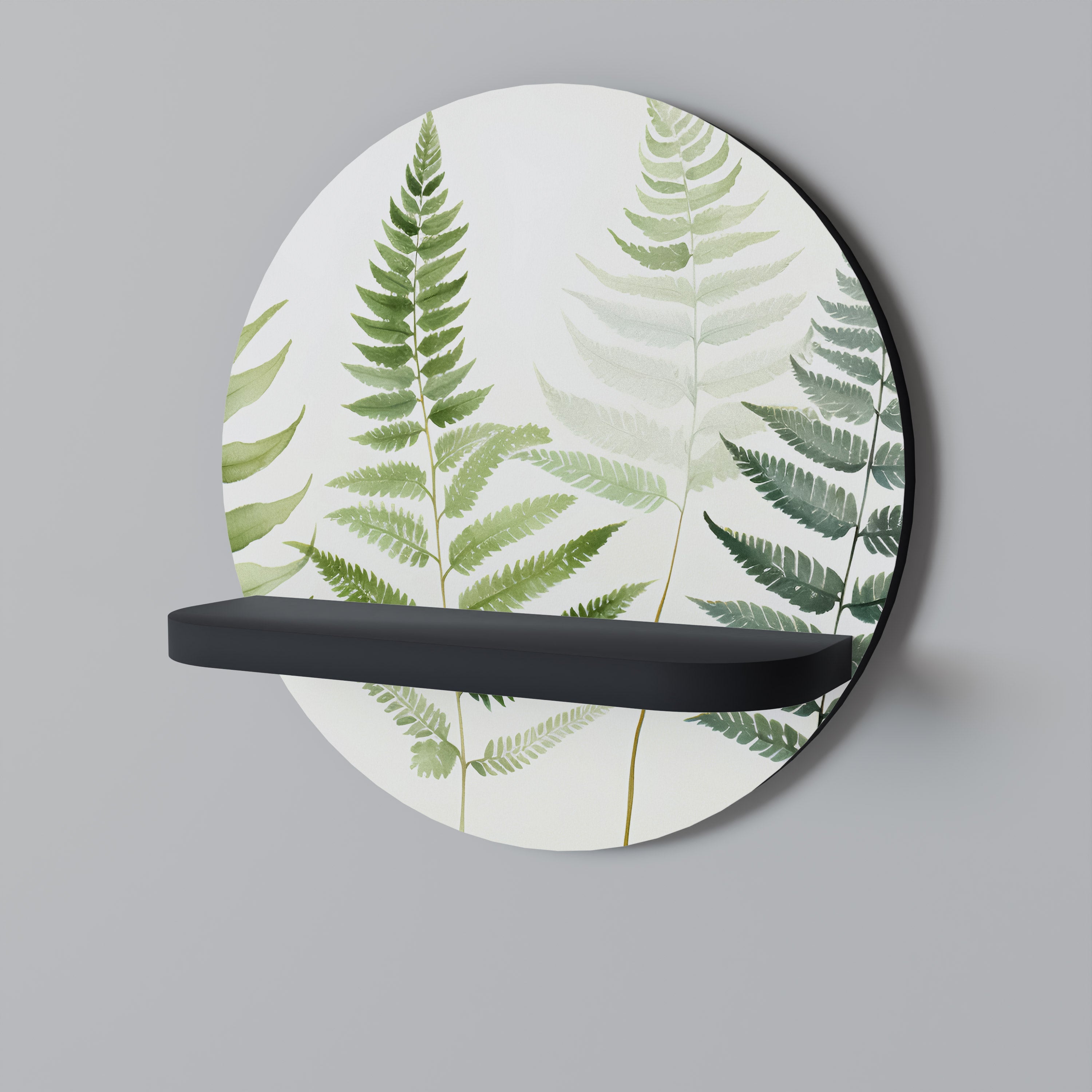 FERN MAJESTY Rundes Kunstregal in Schwarz