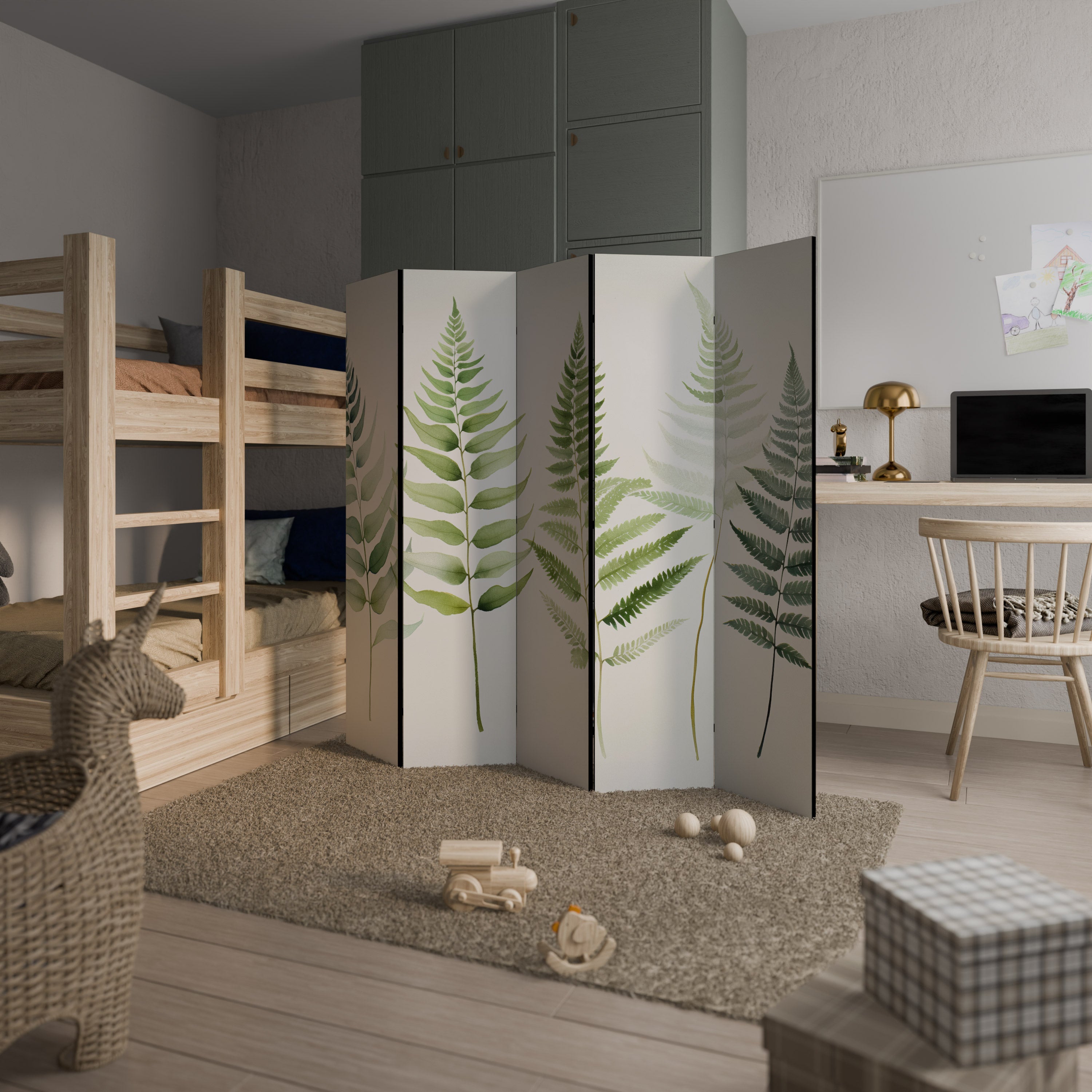 FERN MAJESTY Dekorativer 5-teiliger Raumteiler