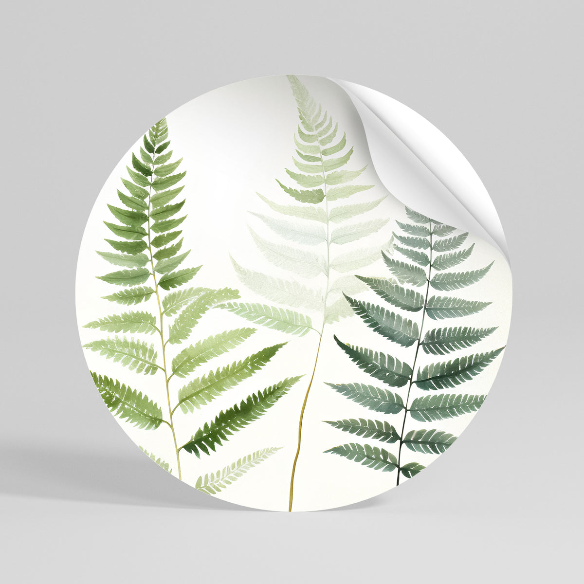 FERN MAJESTY Runder Wandsticker zum Abziehen und Aufkleben
