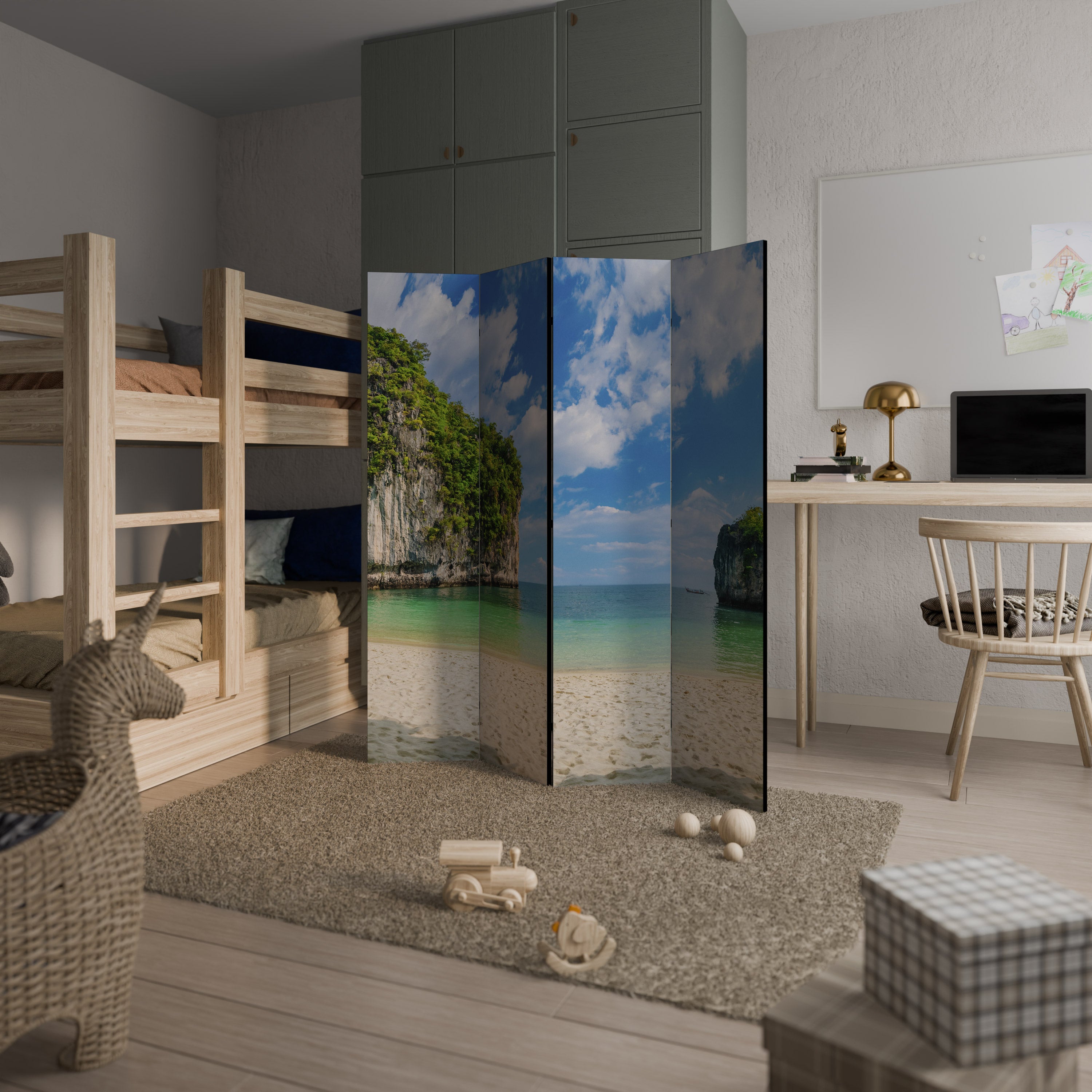 SUN-KISSED HAVEN 4-teiliger Paravent