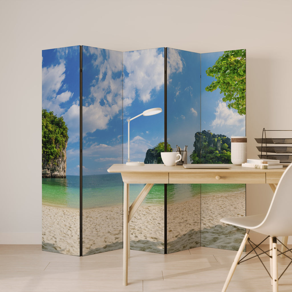 SUN-KISSED HAVEN Dekorativer 5-teiliger Raumteiler