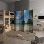 SUN-KISSED HAVEN Dekorativer Paravent - 5-teilig