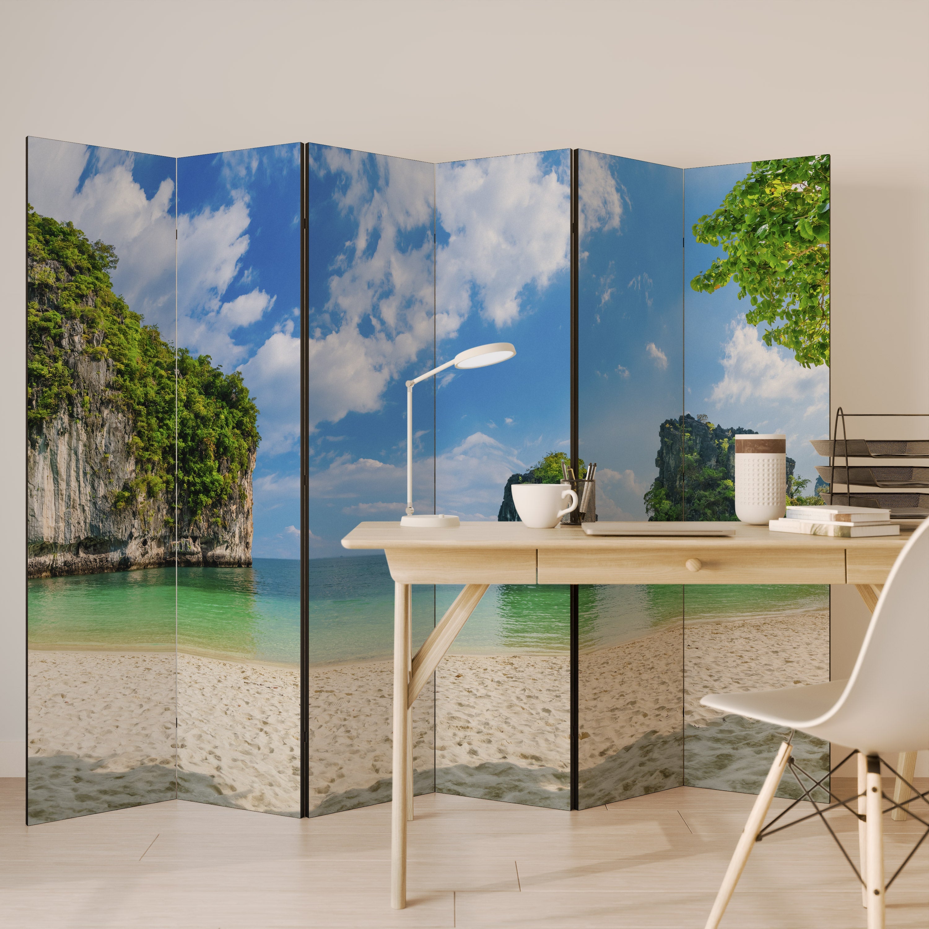 SUN-KISSED HAVEN Dekorativer 6-teiliger Raumteiler