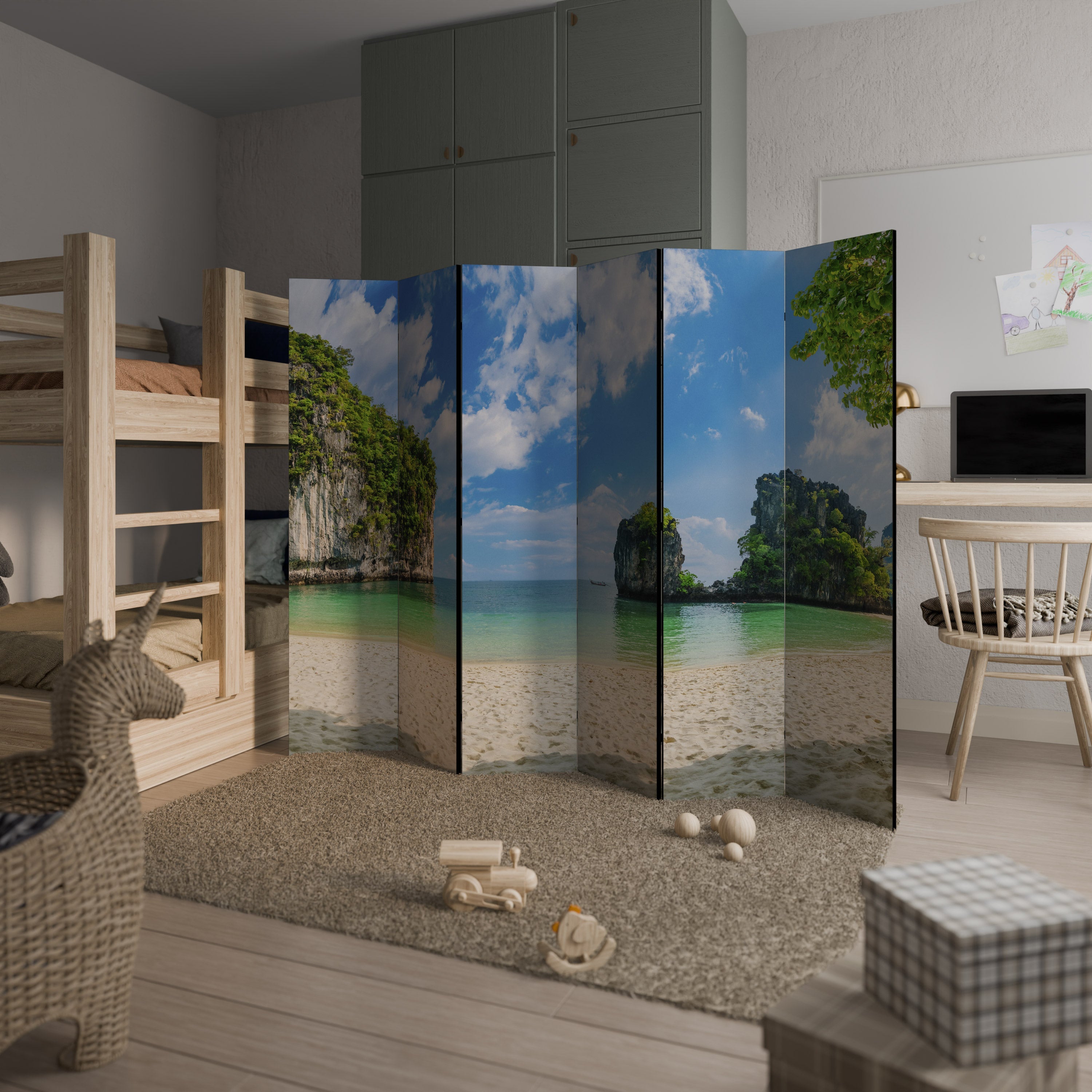 SUN-KISSED HAVEN Dekorativer 6-teiliger Raumteiler