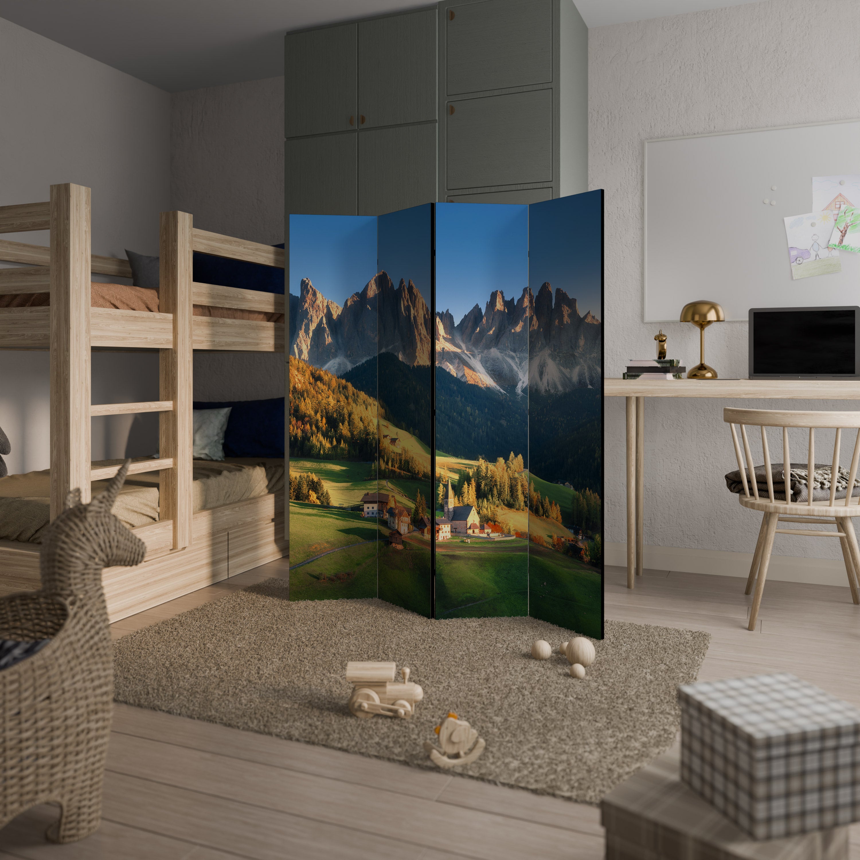 MOUNTAIN DREAMSCAPE 4-teiliger Paravent